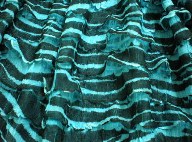2.Turquoise-Black Zebra Ruffles